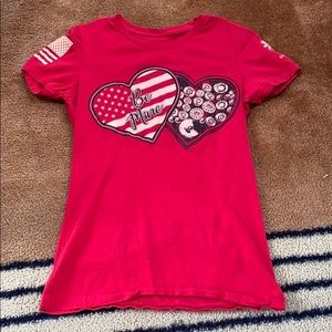 Red “Be Mine” Grunt Style graphic tee